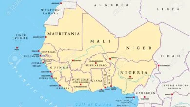 Carte de l'Afrique de l'ouest