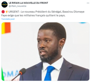 Diomaye Faye exige le départ des militaires français