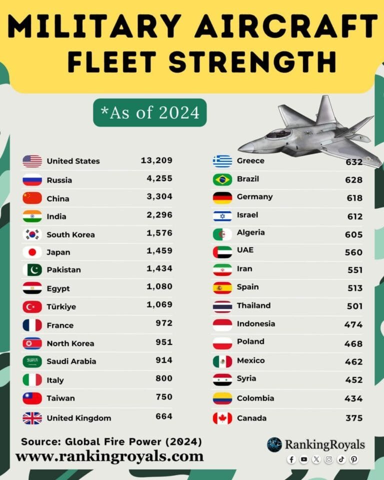 Flotte aérienne des armées dans le monde en 2024