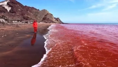 L'île d'Ormuz en Iran une rivière rouge intrigue