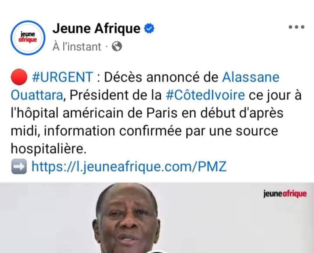 Fake news sur la mort de Ouattara
